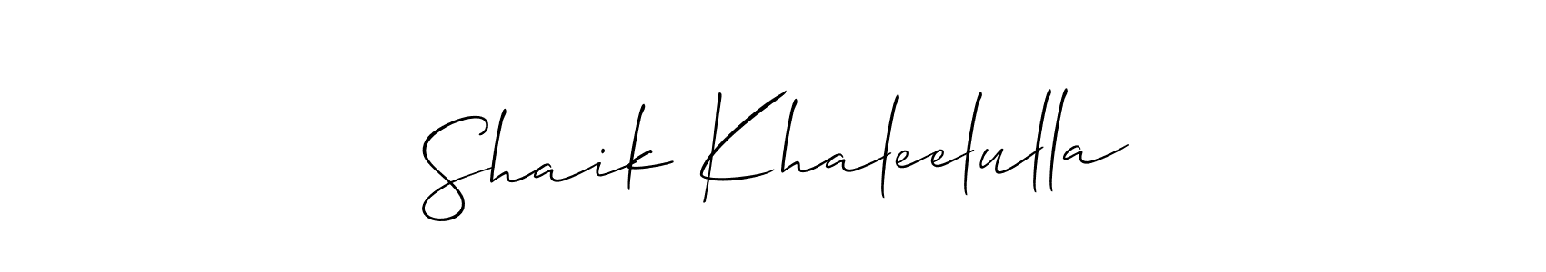 How to make Shaik Khaleelulla signature? Allison_Script is a professional autograph style. Create handwritten signature for Shaik Khaleelulla name. Shaik Khaleelulla signature style 2 images and pictures png