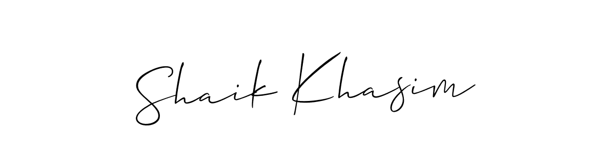 How to make Shaik Khasim signature? Allison_Script is a professional autograph style. Create handwritten signature for Shaik Khasim name. Shaik Khasim signature style 2 images and pictures png