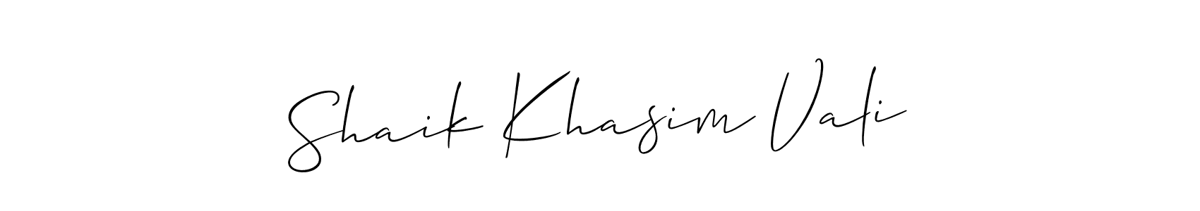 How to make Shaik Khasim Vali name signature. Use Allison_Script style for creating short signs online. This is the latest handwritten sign. Shaik Khasim Vali signature style 2 images and pictures png