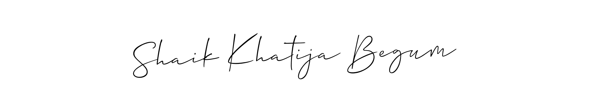 Make a beautiful signature design for name Shaik Khatija Begum. With this signature (Allison_Script) style, you can create a handwritten signature for free. Shaik Khatija Begum signature style 2 images and pictures png