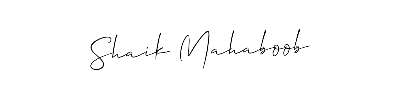 Also we have Shaik Mahaboob name is the best signature style. Create professional handwritten signature collection using Allison_Script autograph style. Shaik Mahaboob signature style 2 images and pictures png