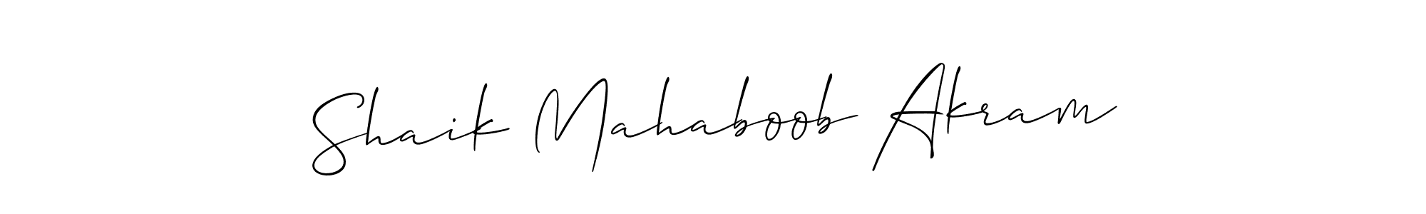 Use a signature maker to create a handwritten signature online. With this signature software, you can design (Allison_Script) your own signature for name Shaik Mahaboob Akram. Shaik Mahaboob Akram signature style 2 images and pictures png