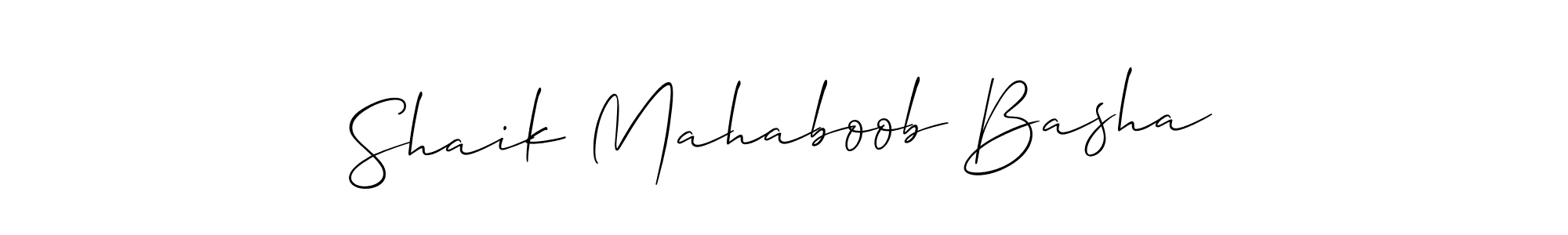 Make a short Shaik Mahaboob Basha signature style. Manage your documents anywhere anytime using Allison_Script. Create and add eSignatures, submit forms, share and send files easily. Shaik Mahaboob Basha signature style 2 images and pictures png