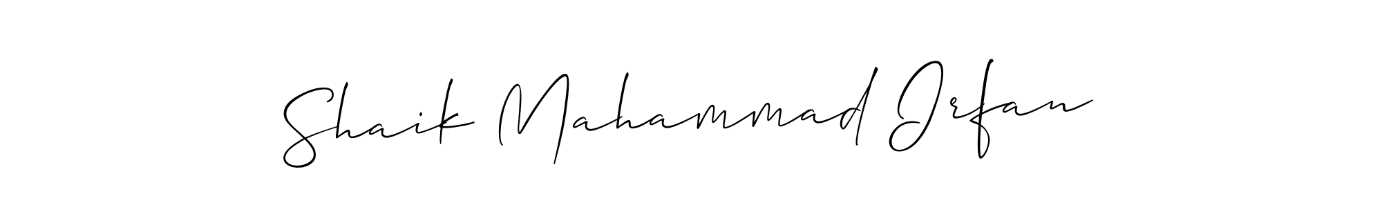 Also we have Shaik Mahammad Irfan name is the best signature style. Create professional handwritten signature collection using Allison_Script autograph style. Shaik Mahammad Irfan signature style 2 images and pictures png