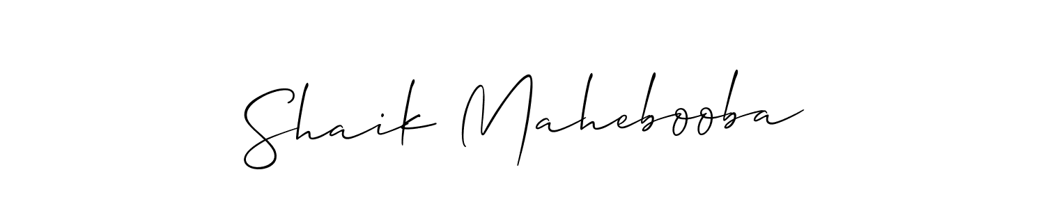 Similarly Allison_Script is the best handwritten signature design. Signature creator online .You can use it as an online autograph creator for name Shaik Mahebooba. Shaik Mahebooba signature style 2 images and pictures png