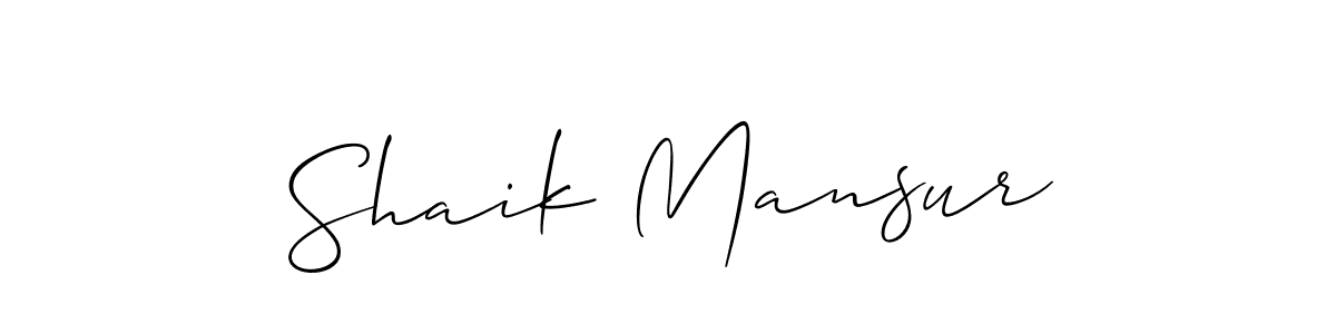 Shaik Mansur stylish signature style. Best Handwritten Sign (Allison_Script) for my name. Handwritten Signature Collection Ideas for my name Shaik Mansur. Shaik Mansur signature style 2 images and pictures png