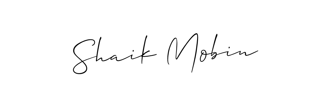 Shaik Mobin stylish signature style. Best Handwritten Sign (Allison_Script) for my name. Handwritten Signature Collection Ideas for my name Shaik Mobin. Shaik Mobin signature style 2 images and pictures png