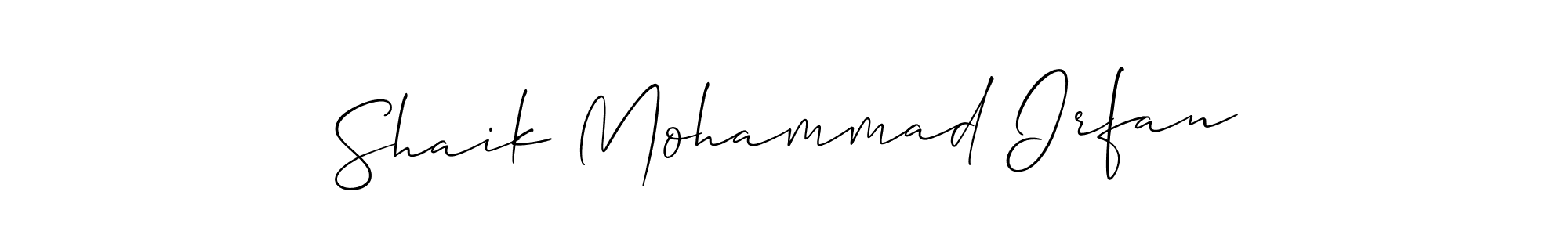 How to make Shaik Mohammad Irfan signature? Allison_Script is a professional autograph style. Create handwritten signature for Shaik Mohammad Irfan name. Shaik Mohammad Irfan signature style 2 images and pictures png