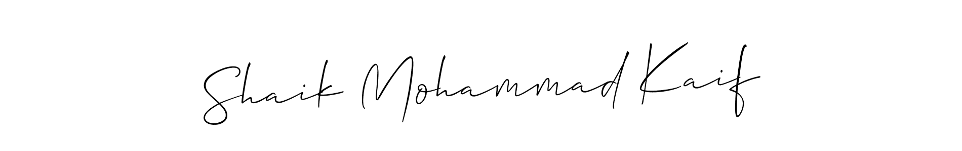 The best way (Allison_Script) to make a short signature is to pick only two or three words in your name. The name Shaik Mohammad Kaif include a total of six letters. For converting this name. Shaik Mohammad Kaif signature style 2 images and pictures png