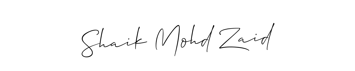 Shaik Mohd Zaid stylish signature style. Best Handwritten Sign (Allison_Script) for my name. Handwritten Signature Collection Ideas for my name Shaik Mohd Zaid. Shaik Mohd Zaid signature style 2 images and pictures png