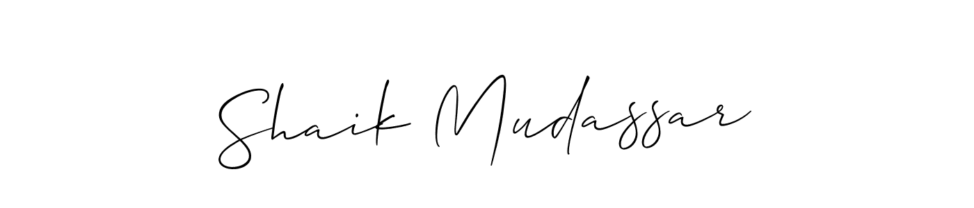 Similarly Allison_Script is the best handwritten signature design. Signature creator online .You can use it as an online autograph creator for name Shaik Mudassar. Shaik Mudassar signature style 2 images and pictures png