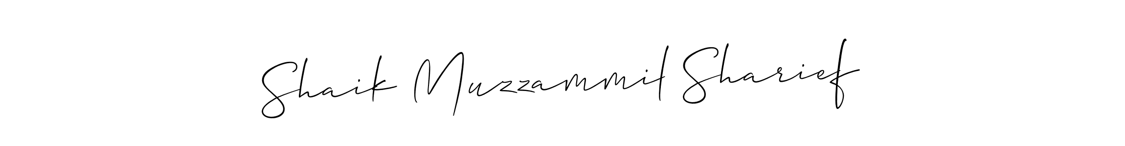 Make a short Shaik Muzzammil Sharief signature style. Manage your documents anywhere anytime using Allison_Script. Create and add eSignatures, submit forms, share and send files easily. Shaik Muzzammil Sharief signature style 2 images and pictures png