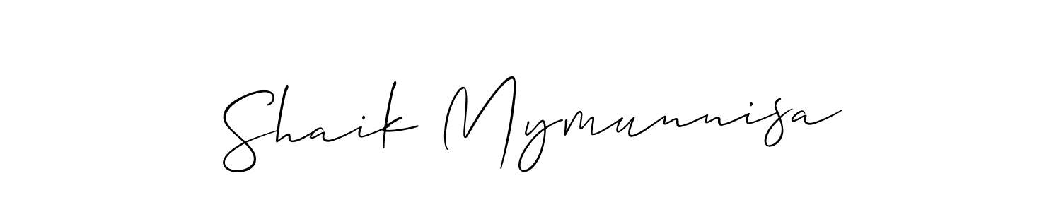 Similarly Allison_Script is the best handwritten signature design. Signature creator online .You can use it as an online autograph creator for name Shaik Mymunnisa. Shaik Mymunnisa signature style 2 images and pictures png