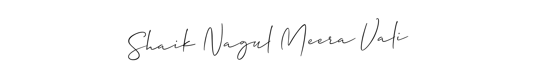 Make a beautiful signature design for name Shaik Nagul Meera Vali. With this signature (Allison_Script) style, you can create a handwritten signature for free. Shaik Nagul Meera Vali signature style 2 images and pictures png