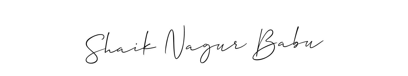 It looks lik you need a new signature style for name Shaik Nagur Babu. Design unique handwritten (Allison_Script) signature with our free signature maker in just a few clicks. Shaik Nagur Babu signature style 2 images and pictures png