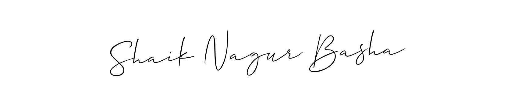 Create a beautiful signature design for name Shaik Nagur Basha. With this signature (Allison_Script) fonts, you can make a handwritten signature for free. Shaik Nagur Basha signature style 2 images and pictures png