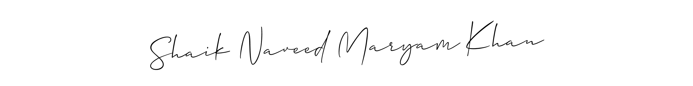 Make a short Shaik Naveed Maryam Khan signature style. Manage your documents anywhere anytime using Allison_Script. Create and add eSignatures, submit forms, share and send files easily. Shaik Naveed Maryam Khan signature style 2 images and pictures png