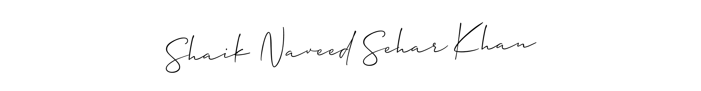 How to Draw Shaik Naveed Sehar Khan signature style? Allison_Script is a latest design signature styles for name Shaik Naveed Sehar Khan. Shaik Naveed Sehar Khan signature style 2 images and pictures png