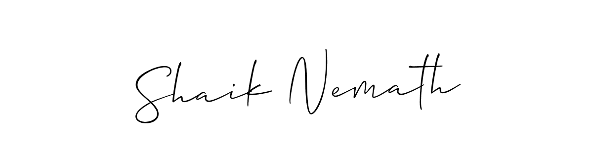 It looks lik you need a new signature style for name Shaik Nemath. Design unique handwritten (Allison_Script) signature with our free signature maker in just a few clicks. Shaik Nemath signature style 2 images and pictures png