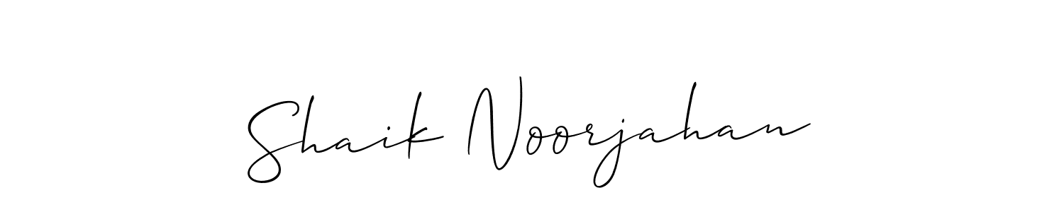 Design your own signature with our free online signature maker. With this signature software, you can create a handwritten (Allison_Script) signature for name Shaik Noorjahan. Shaik Noorjahan signature style 2 images and pictures png