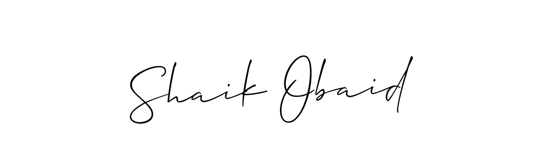 Also we have Shaik Obaid name is the best signature style. Create professional handwritten signature collection using Allison_Script autograph style. Shaik Obaid signature style 2 images and pictures png