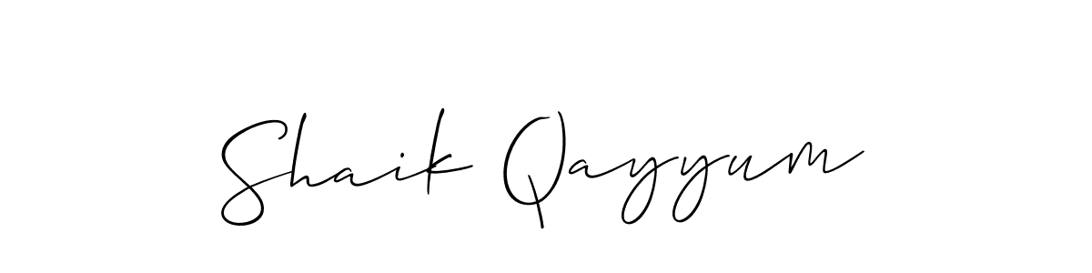 How to make Shaik Qayyum signature? Allison_Script is a professional autograph style. Create handwritten signature for Shaik Qayyum name. Shaik Qayyum signature style 2 images and pictures png