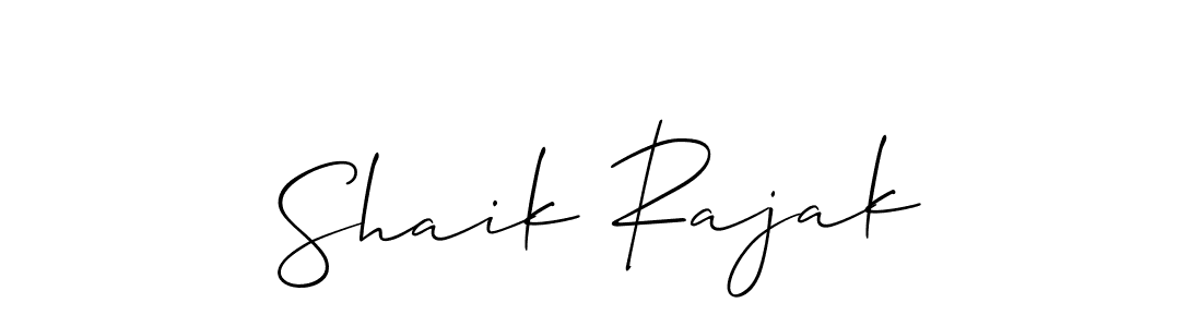 Make a short Shaik Rajak signature style. Manage your documents anywhere anytime using Allison_Script. Create and add eSignatures, submit forms, share and send files easily. Shaik Rajak signature style 2 images and pictures png