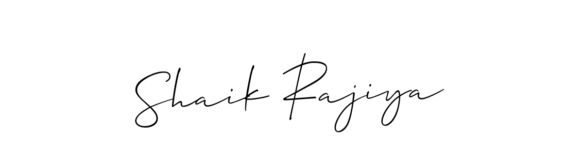 It looks lik you need a new signature style for name Shaik Rajiya. Design unique handwritten (Allison_Script) signature with our free signature maker in just a few clicks. Shaik Rajiya signature style 2 images and pictures png