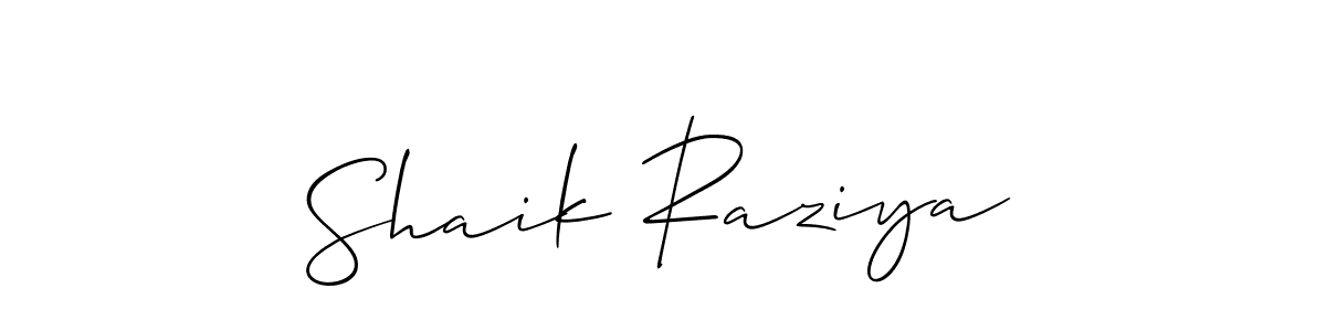 Create a beautiful signature design for name Shaik Raziya. With this signature (Allison_Script) fonts, you can make a handwritten signature for free. Shaik Raziya signature style 2 images and pictures png