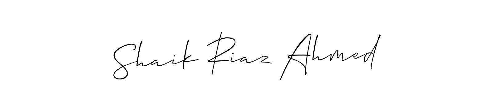 Design your own signature with our free online signature maker. With this signature software, you can create a handwritten (Allison_Script) signature for name Shaik Riaz Ahmed. Shaik Riaz Ahmed signature style 2 images and pictures png