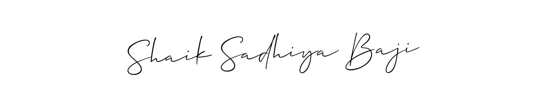 How to make Shaik Sadhiya Baji signature? Allison_Script is a professional autograph style. Create handwritten signature for Shaik Sadhiya Baji name. Shaik Sadhiya Baji signature style 2 images and pictures png