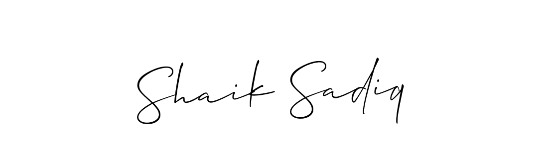 How to make Shaik Sadiq signature? Allison_Script is a professional autograph style. Create handwritten signature for Shaik Sadiq name. Shaik Sadiq signature style 2 images and pictures png