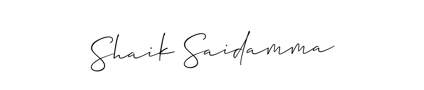 if you are searching for the best signature style for your name Shaik Saidamma. so please give up your signature search. here we have designed multiple signature styles  using Allison_Script. Shaik Saidamma signature style 2 images and pictures png