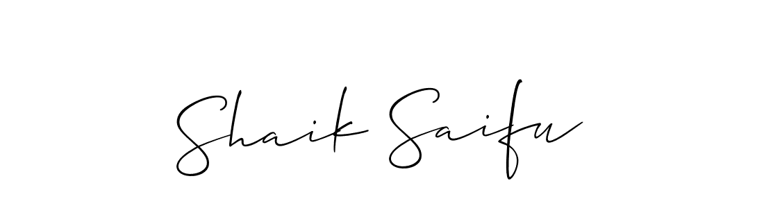 How to make Shaik Saifu signature? Allison_Script is a professional autograph style. Create handwritten signature for Shaik Saifu name. Shaik Saifu signature style 2 images and pictures png