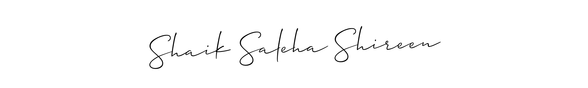How to make Shaik Saleha Shireen name signature. Use Allison_Script style for creating short signs online. This is the latest handwritten sign. Shaik Saleha Shireen signature style 2 images and pictures png
