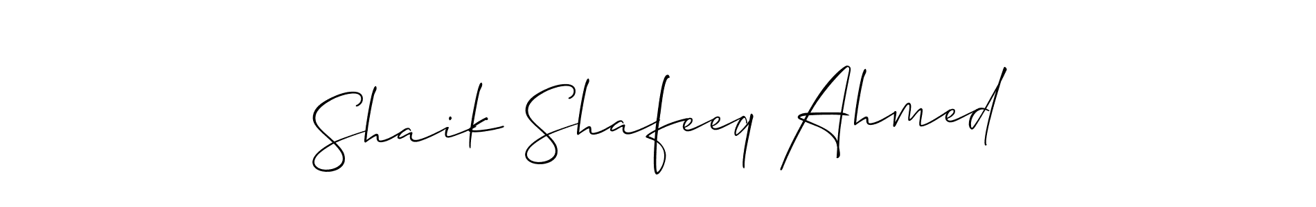Design your own signature with our free online signature maker. With this signature software, you can create a handwritten (Allison_Script) signature for name Shaik Shafeeq Ahmed. Shaik Shafeeq Ahmed signature style 2 images and pictures png