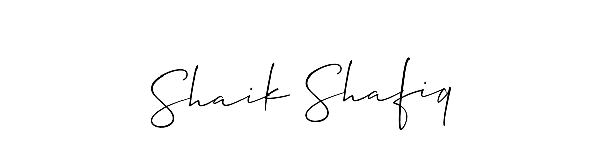Design your own signature with our free online signature maker. With this signature software, you can create a handwritten (Allison_Script) signature for name Shaik Shafiq. Shaik Shafiq signature style 2 images and pictures png