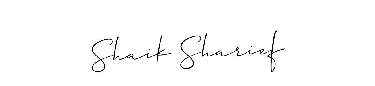 How to make Shaik Sharief name signature. Use Allison_Script style for creating short signs online. This is the latest handwritten sign. Shaik Sharief signature style 2 images and pictures png