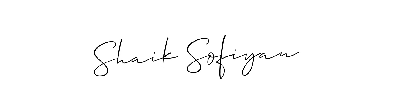 How to make Shaik Sofiyan signature? Allison_Script is a professional autograph style. Create handwritten signature for Shaik Sofiyan name. Shaik Sofiyan signature style 2 images and pictures png