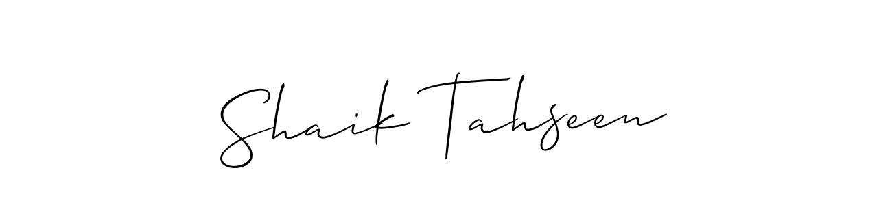 It looks lik you need a new signature style for name Shaik Tahseen. Design unique handwritten (Allison_Script) signature with our free signature maker in just a few clicks. Shaik Tahseen signature style 2 images and pictures png