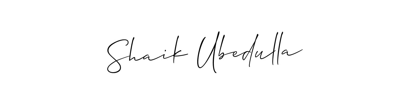 How to Draw Shaik Ubedulla signature style? Allison_Script is a latest design signature styles for name Shaik Ubedulla. Shaik Ubedulla signature style 2 images and pictures png