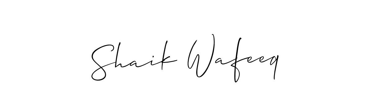 How to make Shaik Wafeeq name signature. Use Allison_Script style for creating short signs online. This is the latest handwritten sign. Shaik Wafeeq signature style 2 images and pictures png