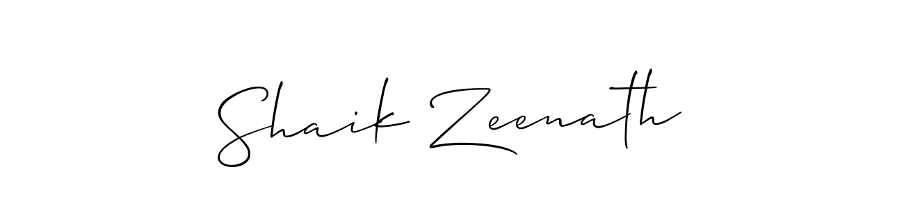 Create a beautiful signature design for name Shaik Zeenath. With this signature (Allison_Script) fonts, you can make a handwritten signature for free. Shaik Zeenath signature style 2 images and pictures png