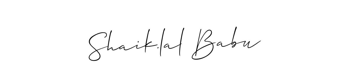 if you are searching for the best signature style for your name Shaik.lal Babu. so please give up your signature search. here we have designed multiple signature styles  using Allison_Script. Shaik.lal Babu signature style 2 images and pictures png