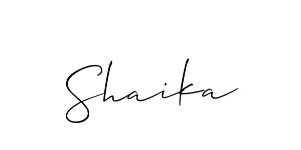 Allison_Script is a professional signature style that is perfect for those who want to add a touch of class to their signature. It is also a great choice for those who want to make their signature more unique. Get Shaika name to fancy signature for free. Shaika signature style 2 images and pictures png