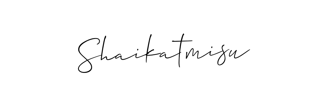 The best way (Allison_Script) to make a short signature is to pick only two or three words in your name. The name Shaikatmisu include a total of six letters. For converting this name. Shaikatmisu signature style 2 images and pictures png