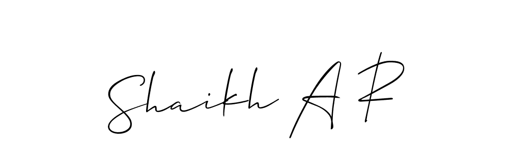 How to make Shaikh A R signature? Allison_Script is a professional autograph style. Create handwritten signature for Shaikh A R name. Shaikh A R signature style 2 images and pictures png