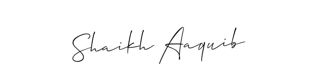 It looks lik you need a new signature style for name Shaikh Aaquib. Design unique handwritten (Allison_Script) signature with our free signature maker in just a few clicks. Shaikh Aaquib signature style 2 images and pictures png