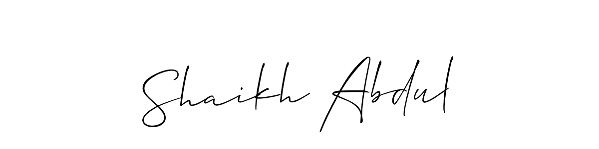 Make a short Shaikh Abdul signature style. Manage your documents anywhere anytime using Allison_Script. Create and add eSignatures, submit forms, share and send files easily. Shaikh Abdul signature style 2 images and pictures png