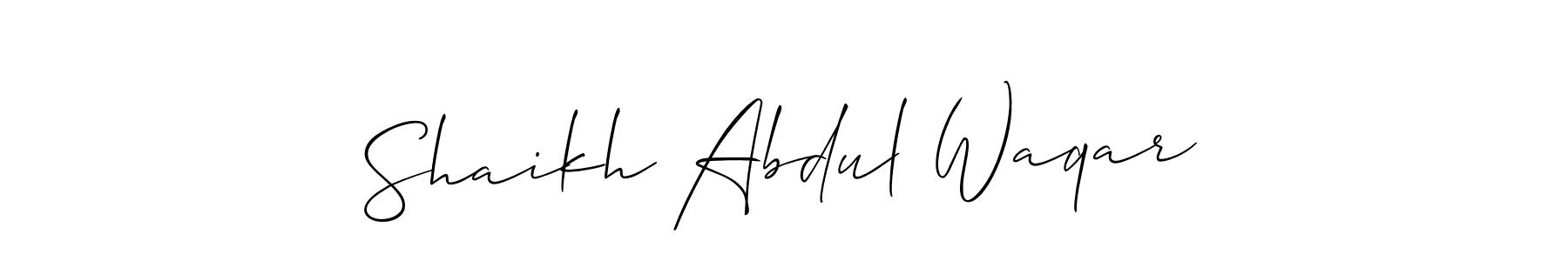 Also we have Shaikh Abdul Waqar name is the best signature style. Create professional handwritten signature collection using Allison_Script autograph style. Shaikh Abdul Waqar signature style 2 images and pictures png